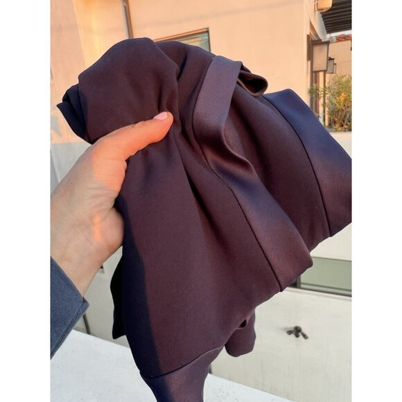 TRINA TURK navy blue scoopneck sleeveless crepe shift flowy dress L minimalist - Picture 2 of 8